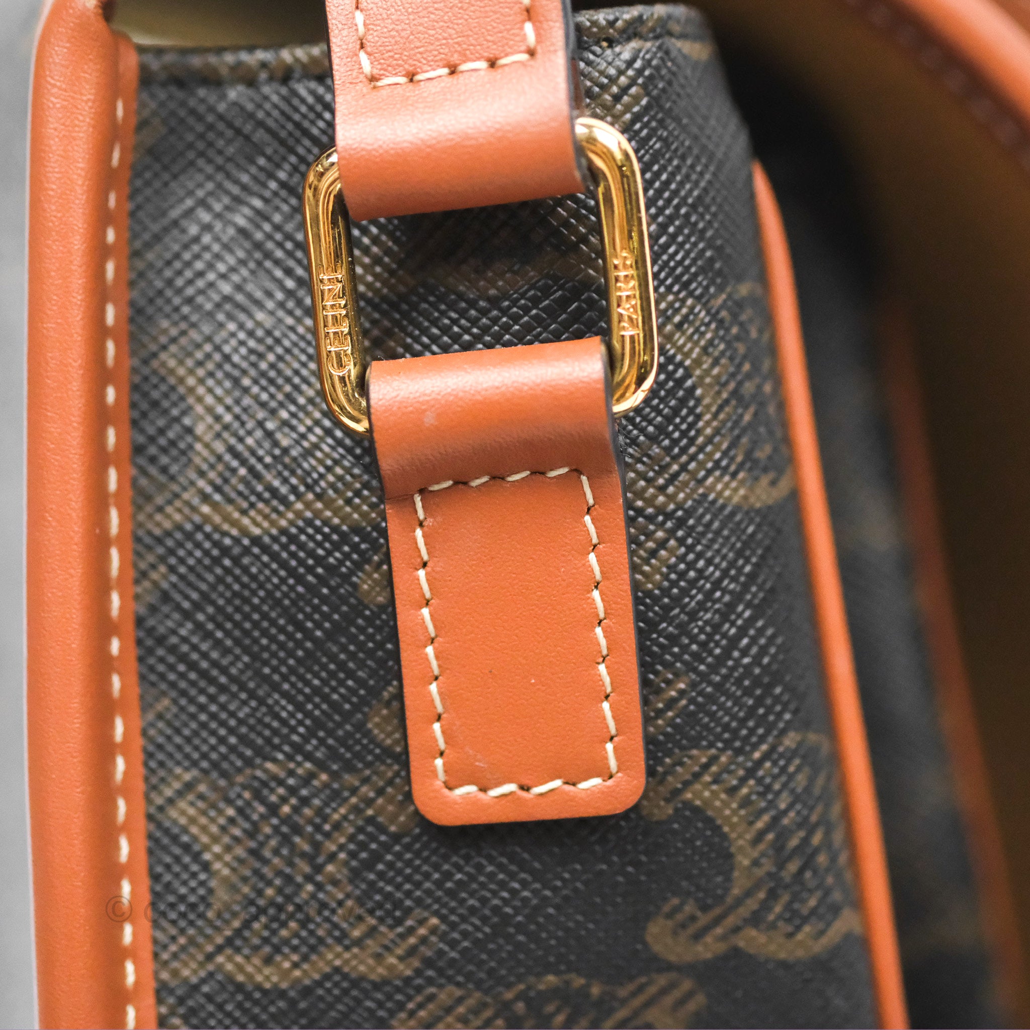 Celine Medium Folco Bag in Triomphe Canvas - Tan Crossbody Bag for Women | Luxury Handbag for Work, Travel & Everyday Use
