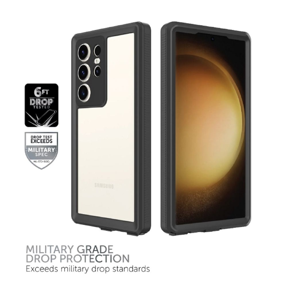 Body Glove 100007926 Waterproof Phone Case for Samsung Galaxy S23 Ultra 5G - IP68 Certified, Shockproof, Clear Black Design - Perfect for Swimming, Beach & Outdoor Activities