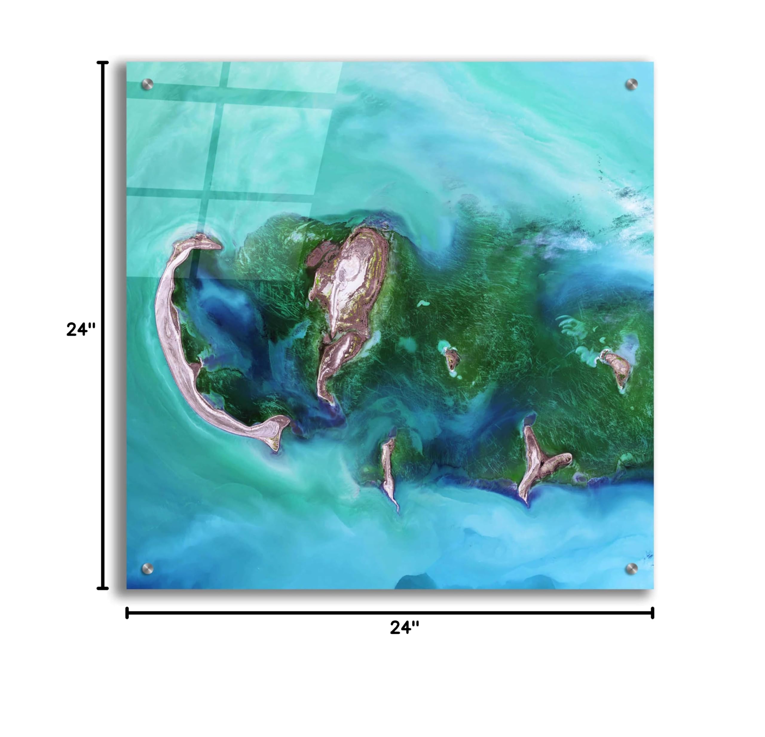 Epic Art 'Earth as Art: Caspian Scour' - 24x24 Inch Acrylic Glass Wall Decor - Modern Home & Office Wall Art - Perfect for Living Room, Bedroom or Office Decoration