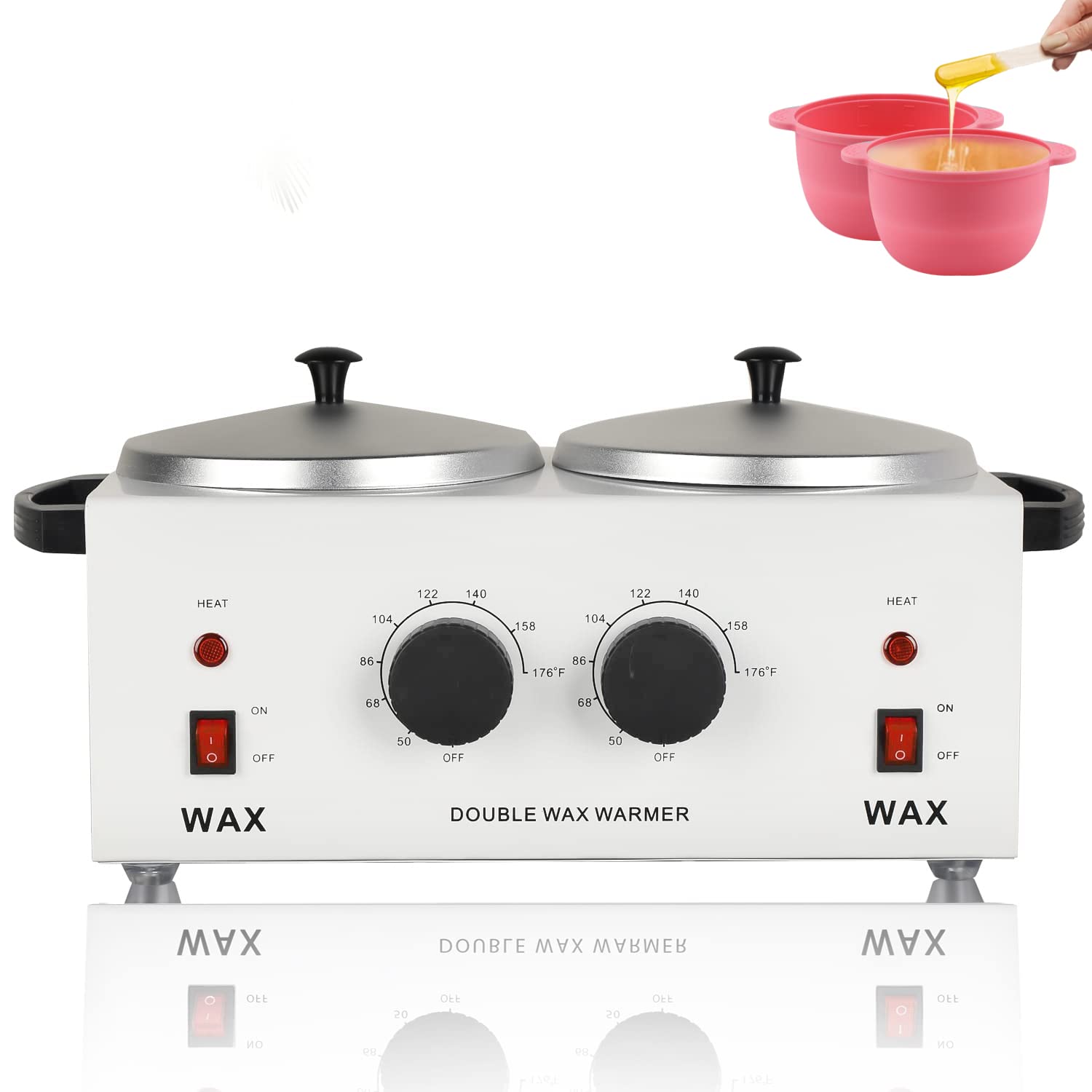 Professional Dual Wax Warmer for Hair Removal - Adjustable Temperature Waxing Kit for Women & Men - Hard Wax Machine for Full Body, Face, Bikini & Salon Use - Perfect for Home & Professional Waxing