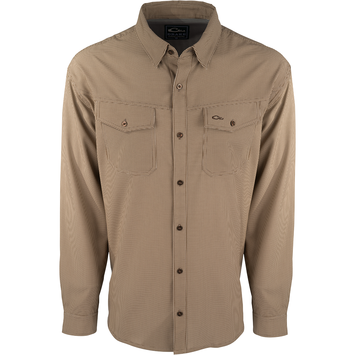 Men's Long Sleeve Travel Check Shirt - Casual Button Down Plaid Shirt for Outdoor Adventures, Camping & Road Trips