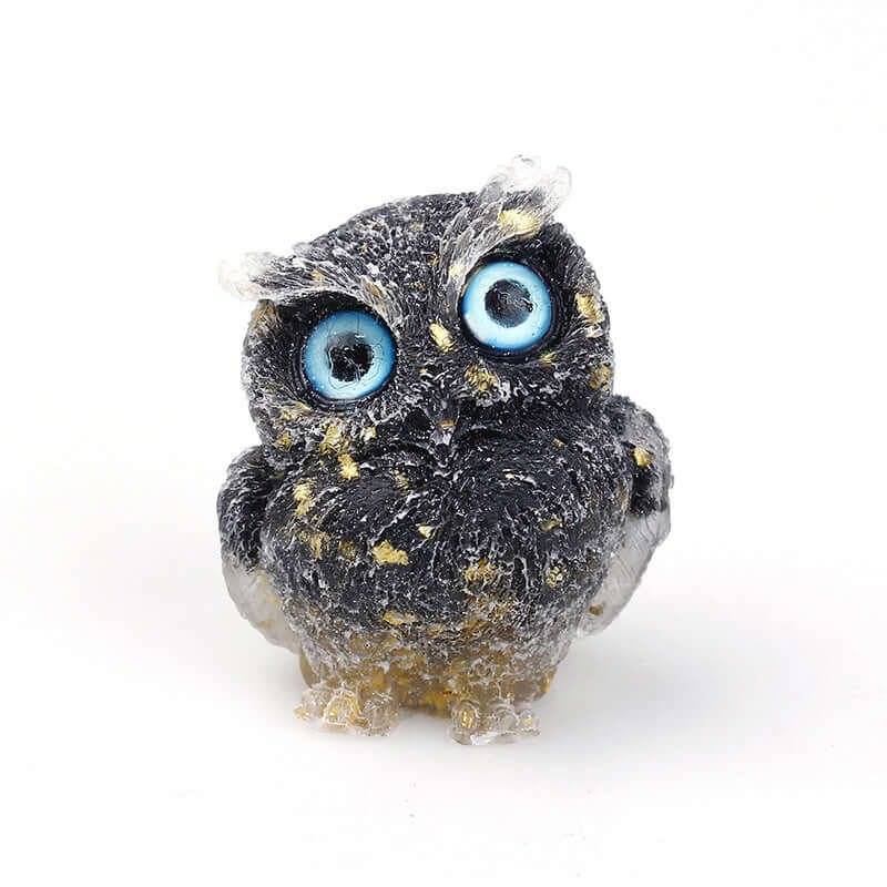 Crystal Stone Owl Ornaments - Handcrafted Table Top Decor for Home & Office | Feng Shui Gift, Zen Meditation Decor, Bookshelf Display | A6565