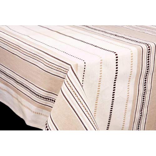Premium 60x86 Inch Coco Stripe Tablecloth - Waterproof & Wrinkle-Resistant Polyester Fabric for Dining, Parties, and Outdoor Events
