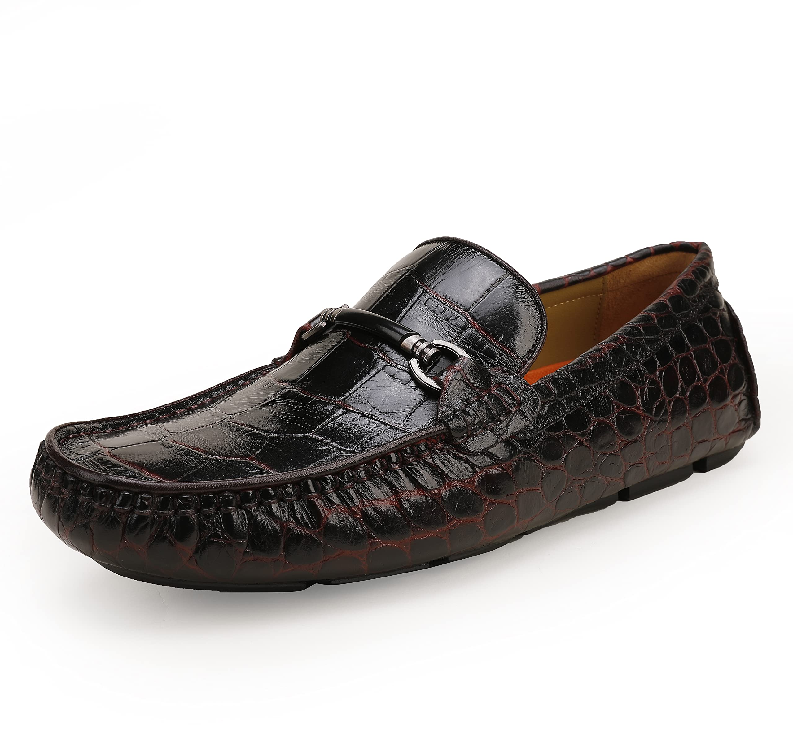 Men's Genuine Leather Slip-On Loafers - Comfortable Casual Driving Moccasins & Breathable Dress Shoes for Work, Travel & Everyday Wear
