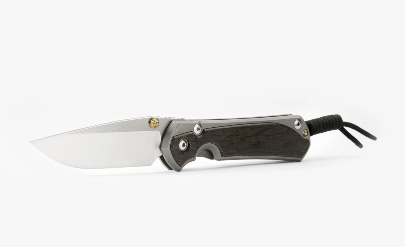 Chris Reeve Knives Large Sebenza 31 Drop Point Folding Knife - Bog Oak Inlays, Matte Finish - EDC, Outdoor, Camping, Hunting, Survival Gear