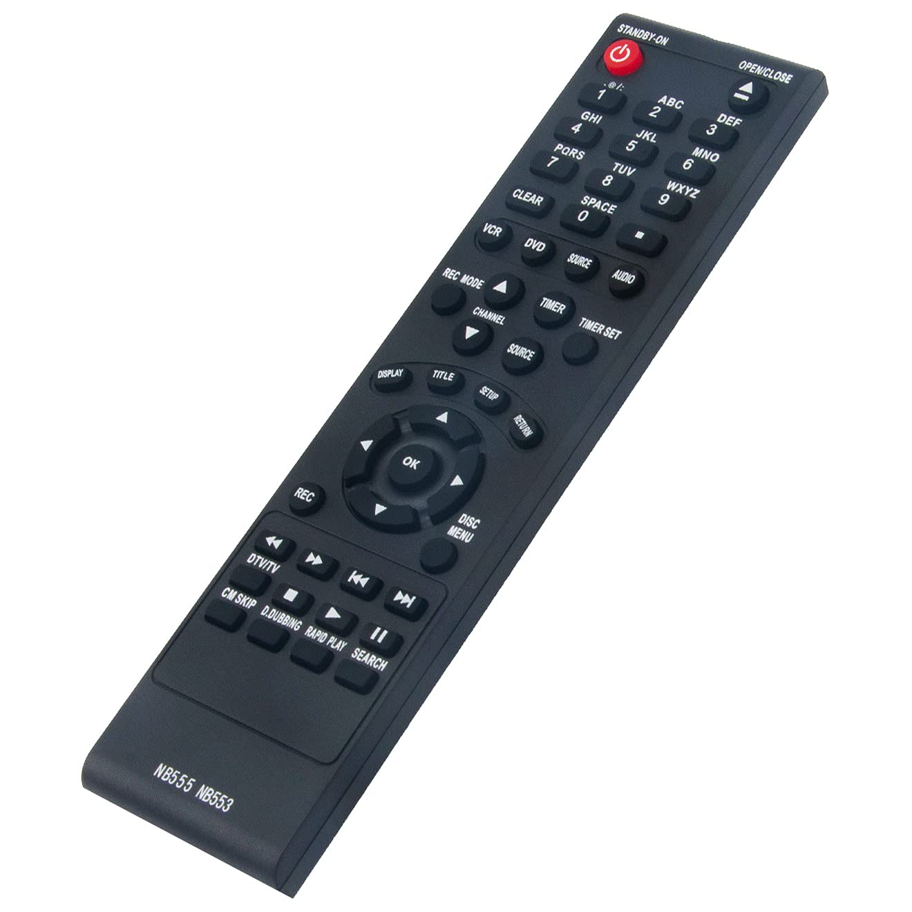 Original Remote Control Replacement for Magnavox DVR DVD Recorder Models ZV450MW8 ZV450MWB ZV420MW8 SV08R242 ZV450MW8A ZC352MW8 ZC350MS8 ZC352MW8B - Compatible with NB555 NB555UD NB553 NB553UD - Perfect for Home Entertainment Systems & Media Centers
