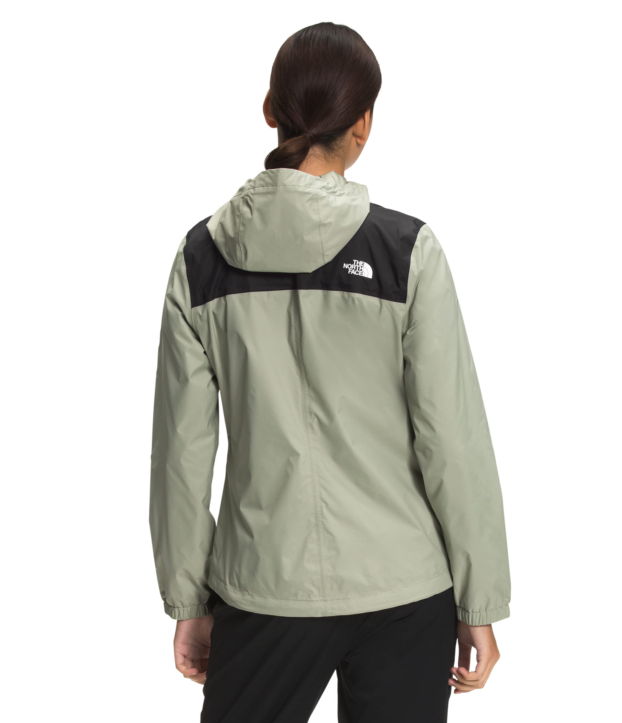 THE NORTH FACE Women's Waterproof Antora Jacket - Windproof Winter Coat with Hood (Standard & Plus Size, TNF Black/Tea Green, XX-Large) - Perfect for Hiking, Skiing & Outdoor Adventures