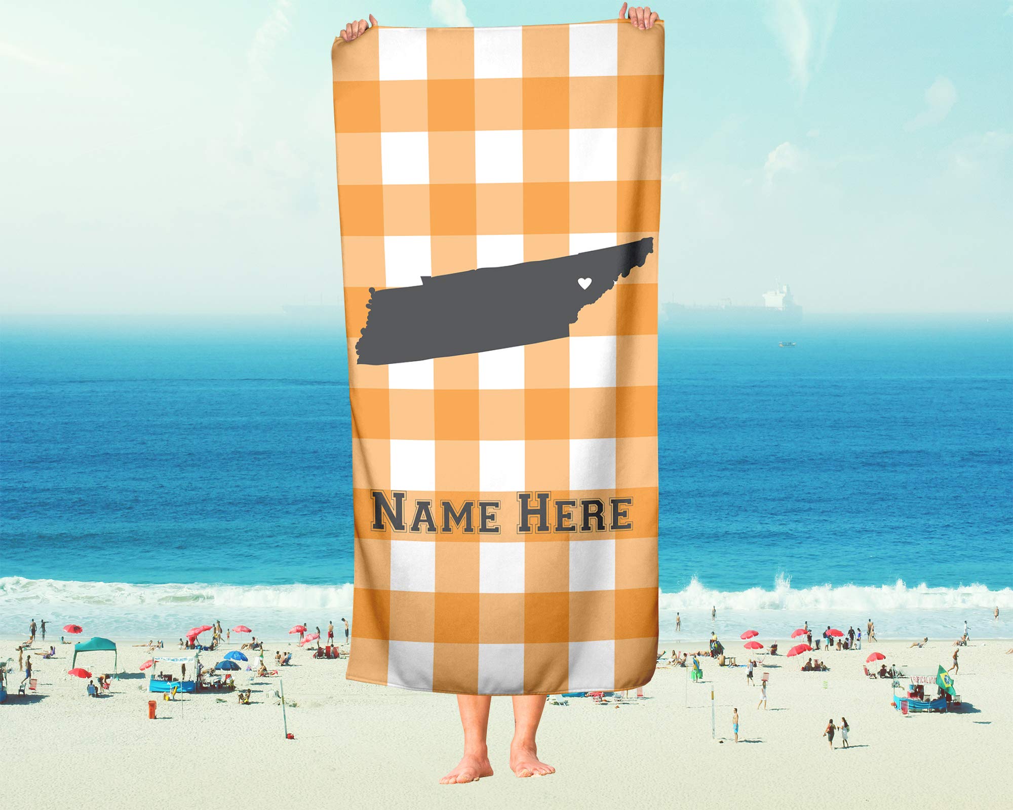 Custom Knoxville Tennessee State Pride Beach & Bath Towel - Personalized Medium & Large Towels for Adults, Kids, College Football & Basketball Fans - Perfect for Pool, Beach, Gym & Game Day Decor