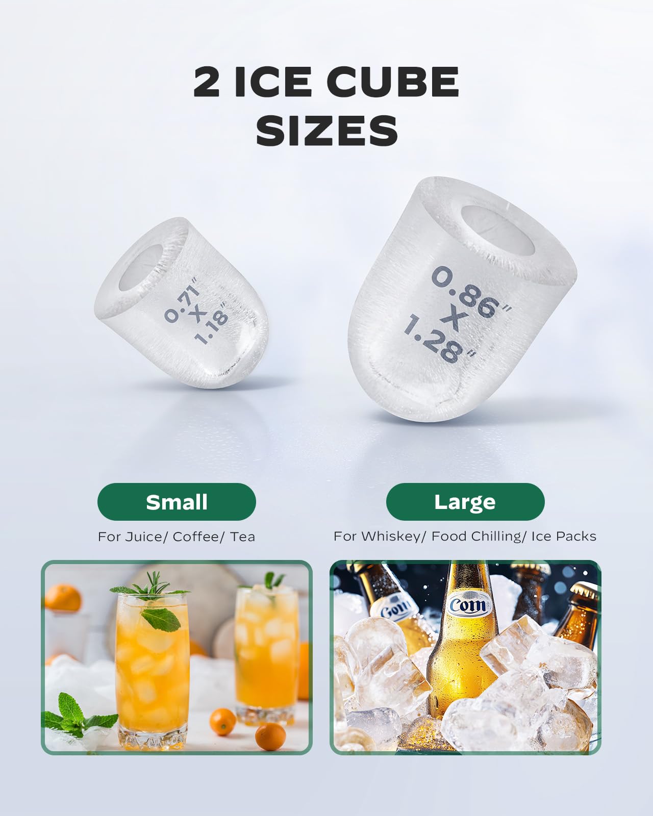 Silonn Countertop Ice Maker - Portable Self-Cleaning Ice Machine with 1.8L Water Tank & Large Ice Basket - Makes 9 Cubes in 6 Minutes - Perfect for Home, Kitchen, RV, Camping, Office & Outdoor Parties