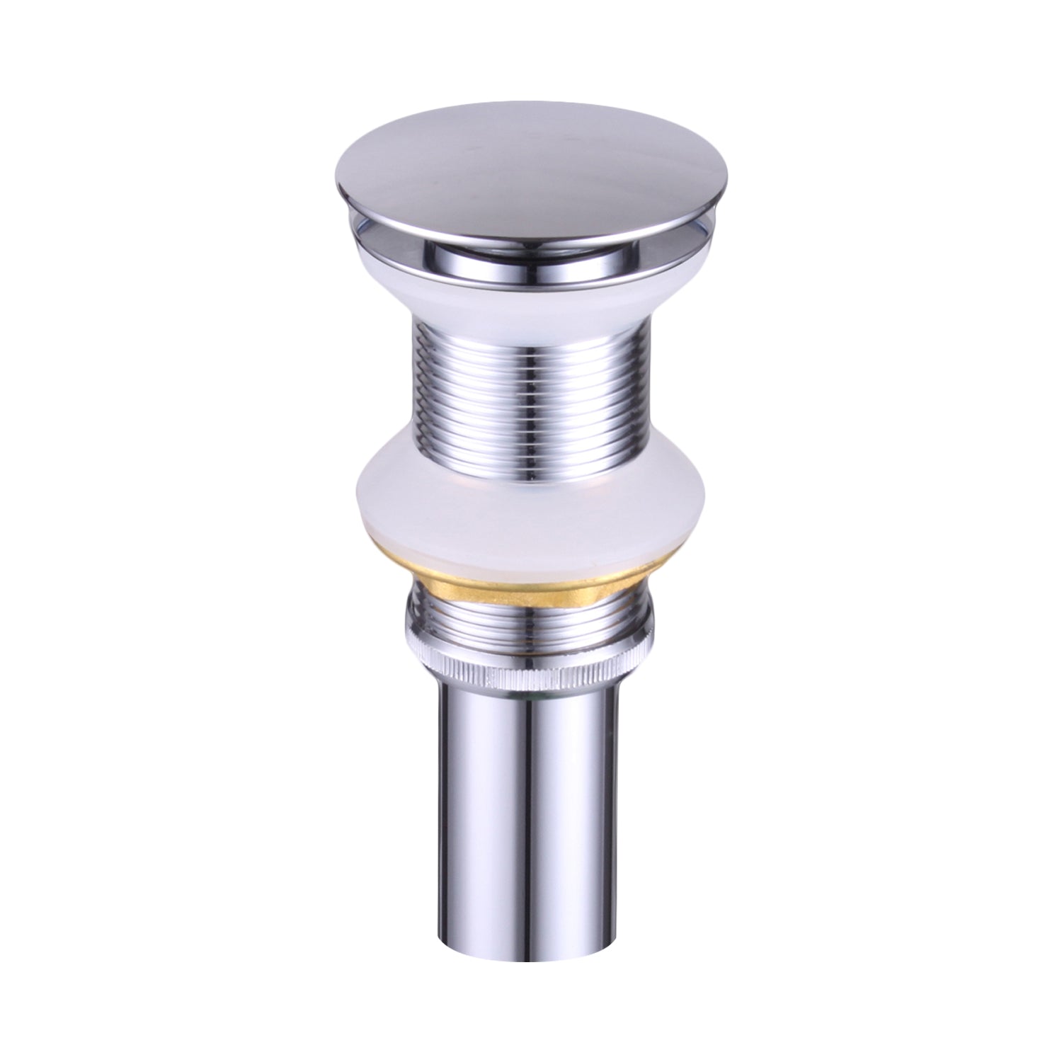DAX 82005 Round Vanity Sink Pop Up Drain with Brass Body - 2 5/8 x 8 5/8 Inches Bathroom Sink Drain for Modern Vanities, Perfect for Home & Hotel Bathroom Renovations