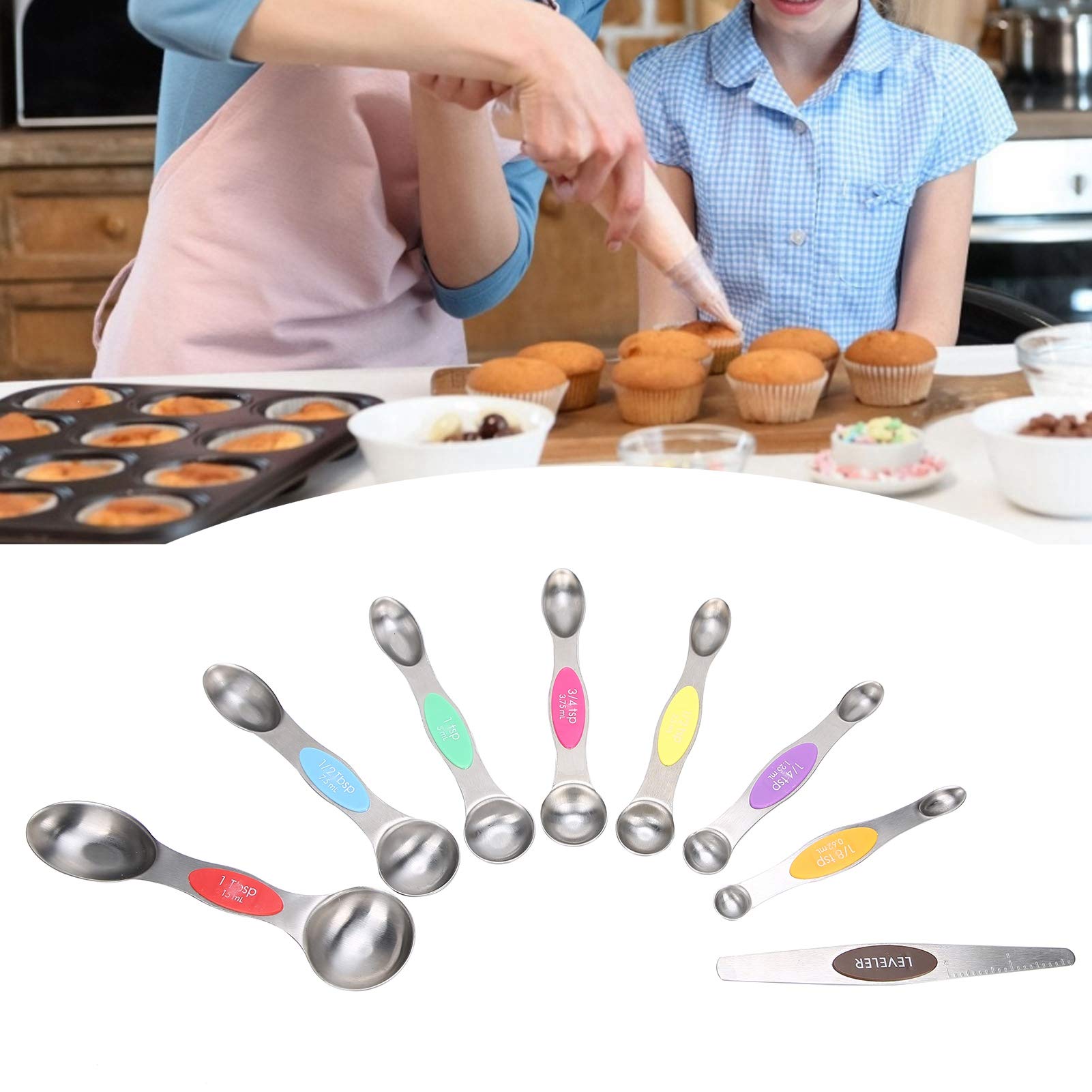 Stainless Steel Tablespoon Measuring Spoon Set - Accurate Kitchen Measuring Spoons for Baking, Cooking & Meal Prep - Essential Utensils for Home Chefs & Restaurants (Perfect for Measuring Dry & Liquid Ingredients)