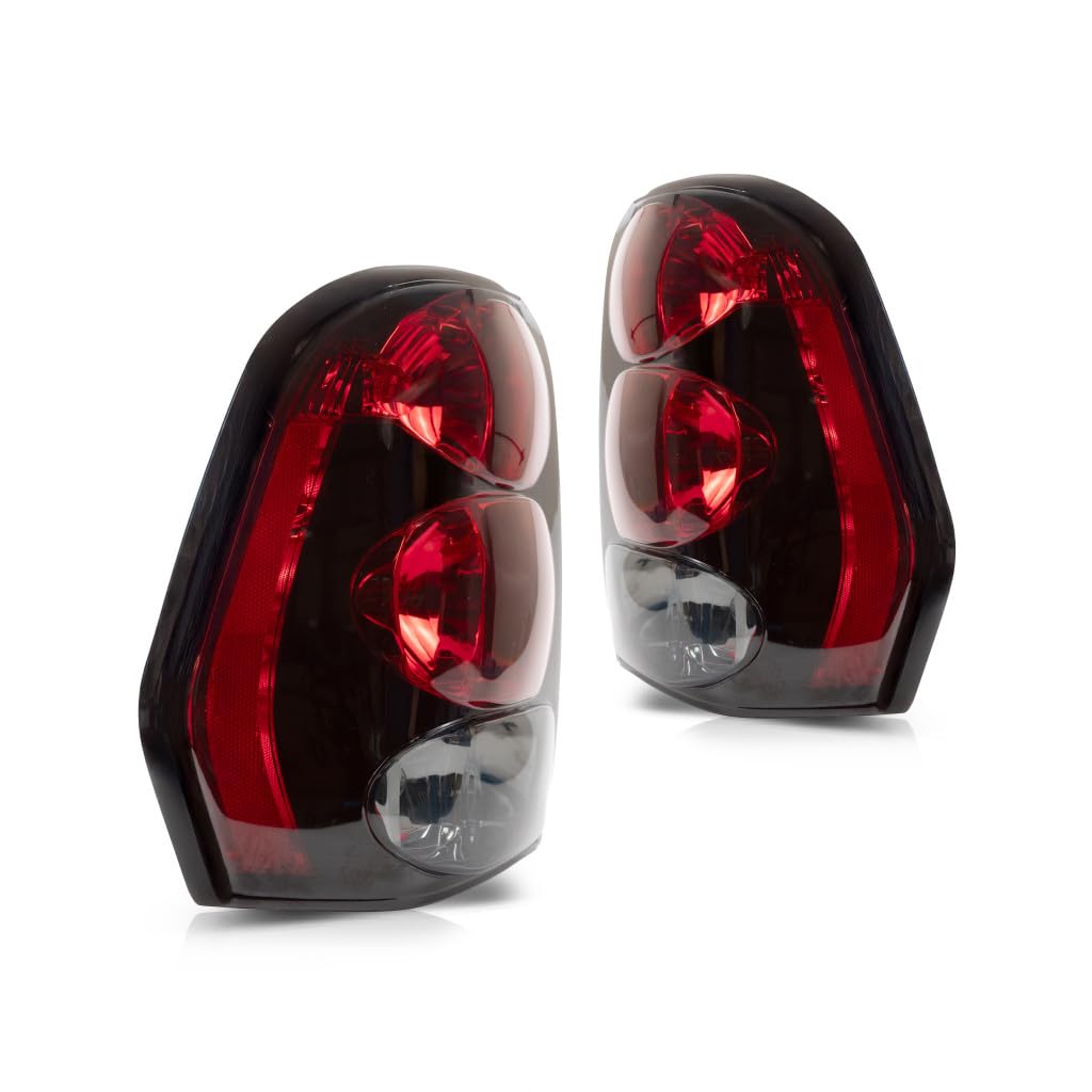 2002-2009 Chevy Trailblazer Rear Tail Lights Pair - Driver & Passenger Side (GM2800150, GM2801150) Replacement for 15131578, 15097513, 15131579, 15097514 - Perfect for Night Driving & Enhanced Safety
