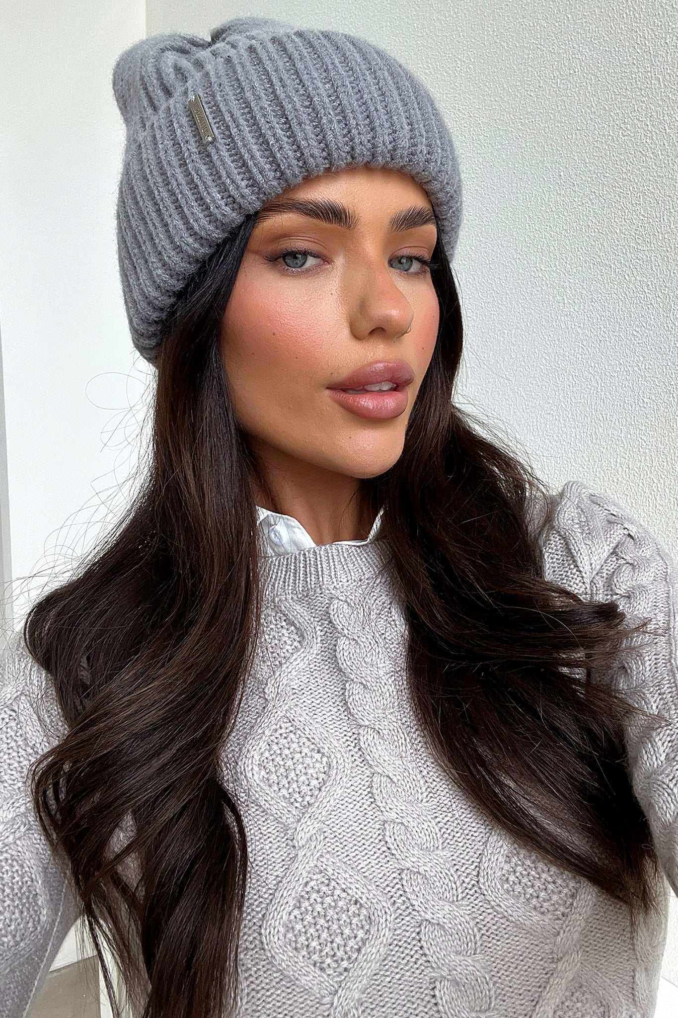 Luna Beanie Grey - Soft Winter Knit Hat for Women & Men - Cozy Unisex Beanie for Cold Weather, Outdoor Activities & Casual Style