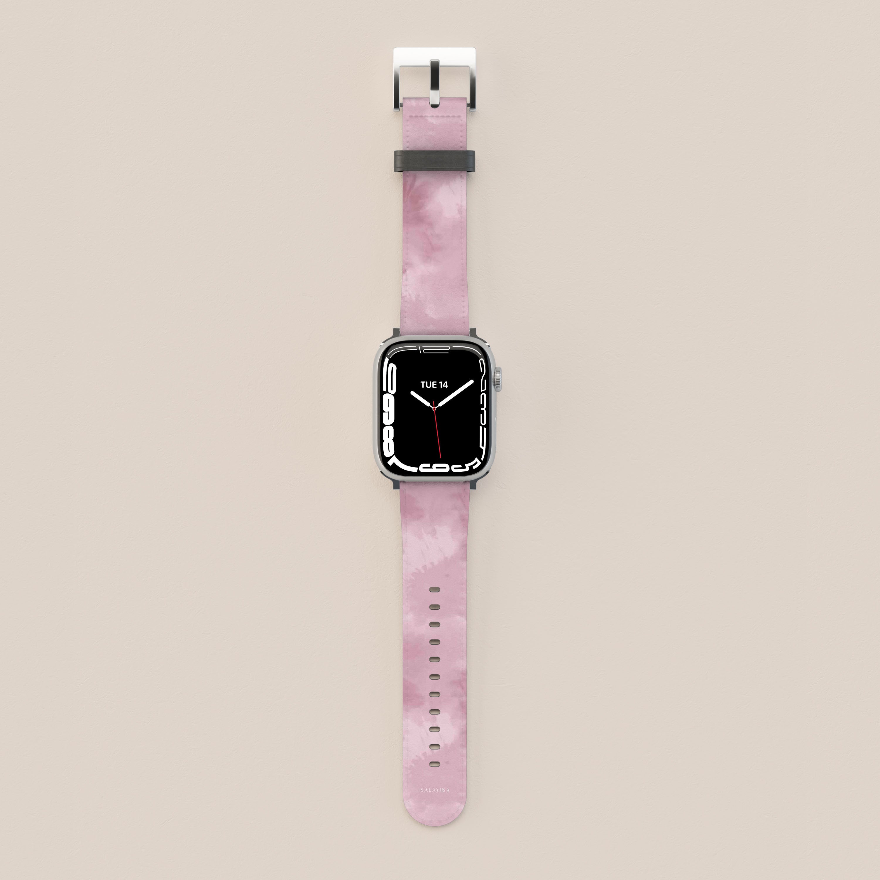 Pink Tie Dye Apple Watch Band - Soft Silicone Replacement Strap for Apple Watch Series 9/8/7/6/SE/5/4/3/2/1 - Stylish & Comfortable Sport Loop for Women & Men - Perfect for Workouts, Running & Everyday Wear