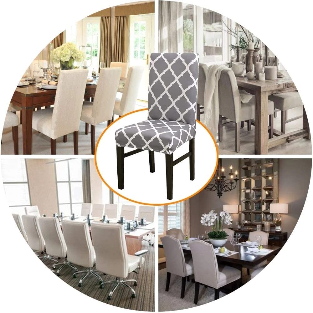 Stretch Dining Chair Slipcovers Set of 2/4/6 - Washable Elastic Seat Covers for Armless Chairs, Removable Chair Protector for Dining Room - Perfect for Home Decor, Parties & Daily Use