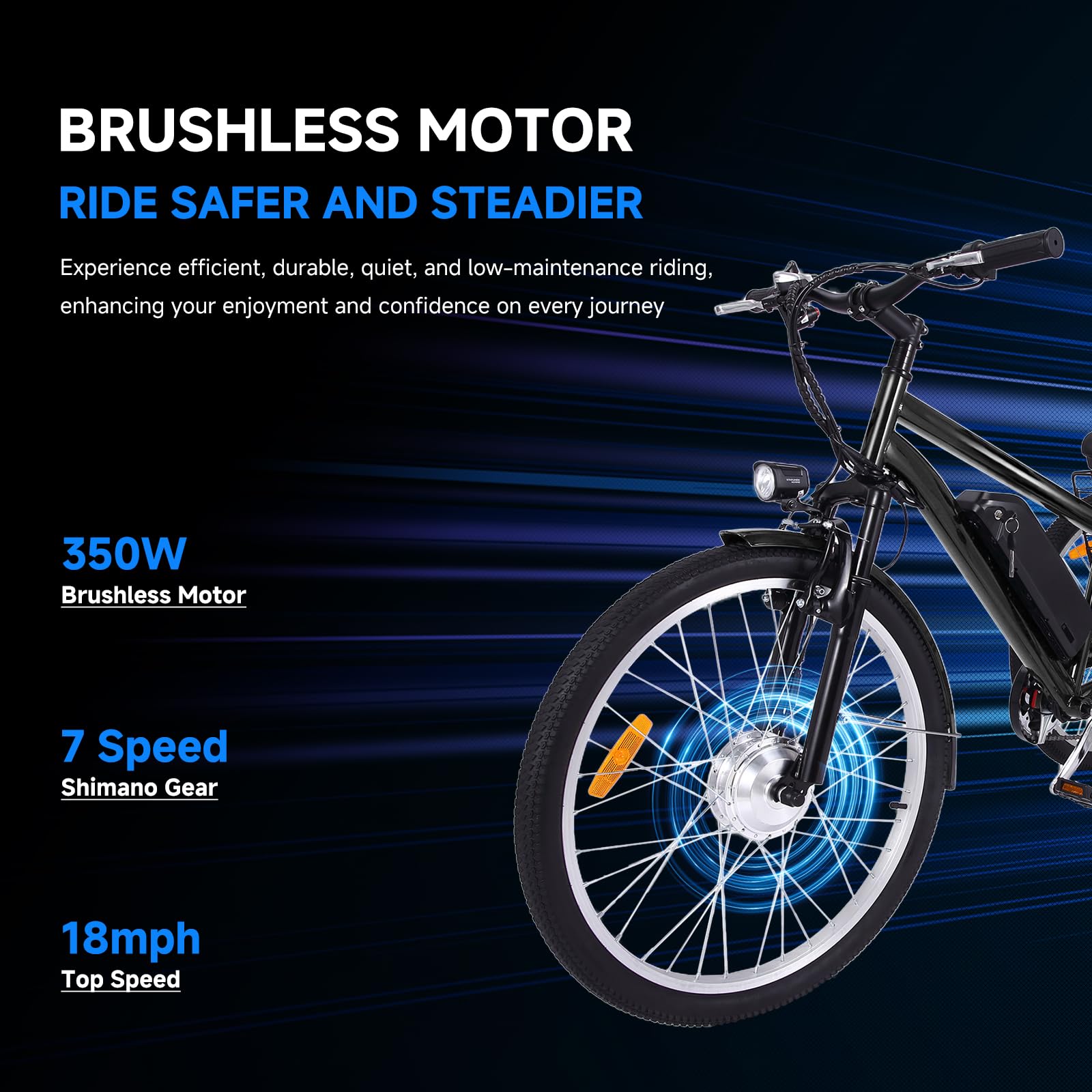GARVEE 26 Inch Adult 3 Wheel Electric Tricycle with Basket - Fat Tires, 7 Speeds, 350W Powerful Motor, 36V 10Ah Removable Battery, Dark Gray - Perfect for Commuting, Shopping & Leisure Rides