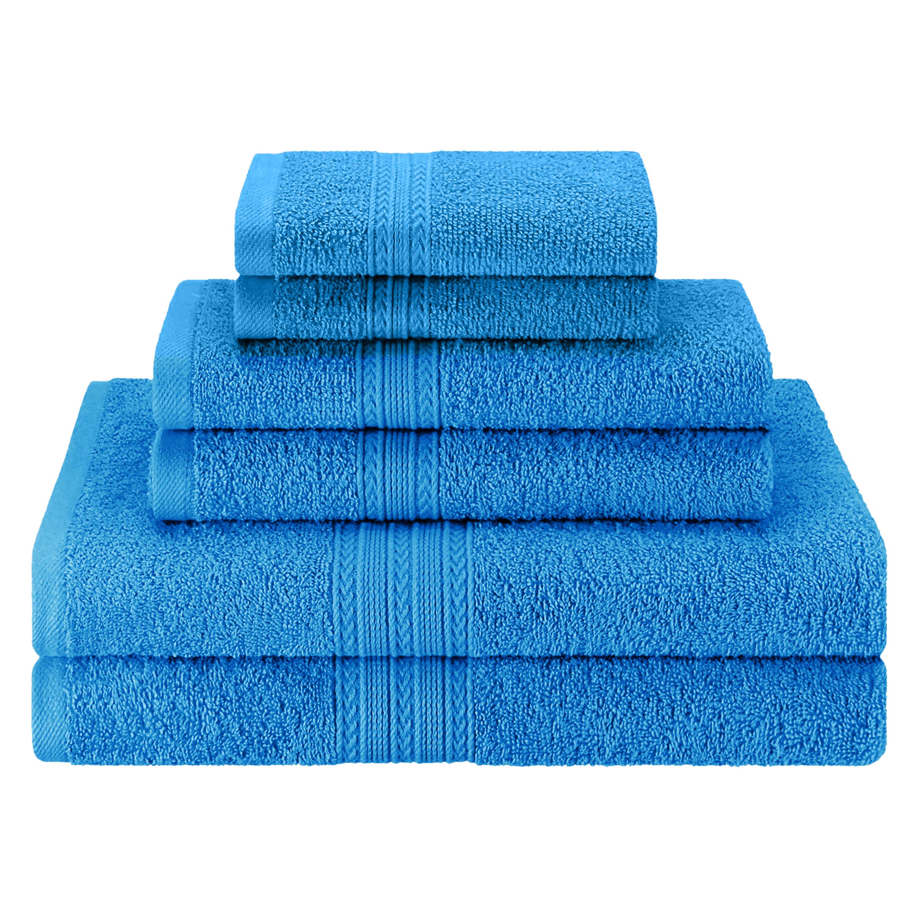 Premium 6-Piece Eco-Friendly Cotton Ring Spun Bath Towel Set - Soft, Absorbent & Sustainable for Spa, Gym, and Luxury Bathroom Use