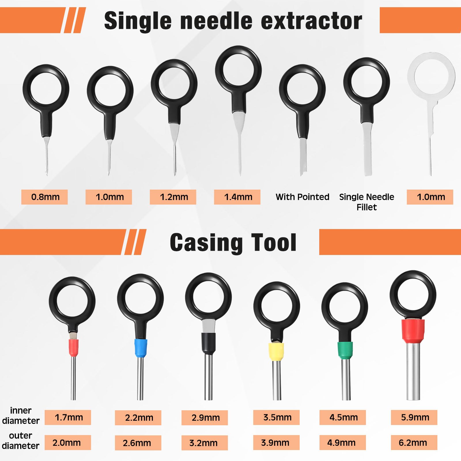 373 Pcs Car Electrical Wire Terminal Kit - 1/1.5/1.8/2.2/2.8/3.5mm Auto Electric Connectors with Terminal Ejector & Crimp Tools - Professional Automotive Wiring Repair Kit for DIY Car Maintenance, Electrical System Upgrades & Vehicle Modifications