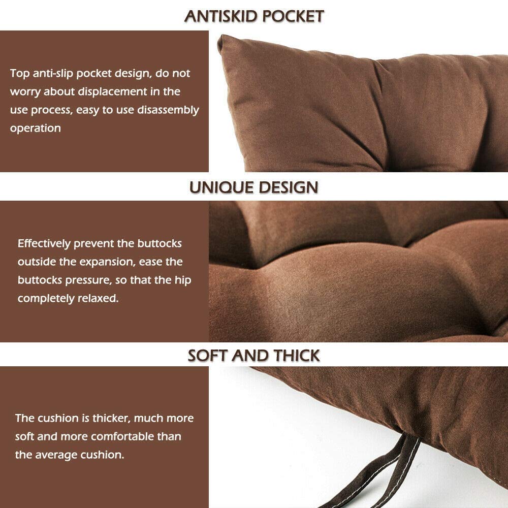 Non-Slip Washable Seat Cushion - Office & Home Chair Pad (Black) for Comfort & Decor