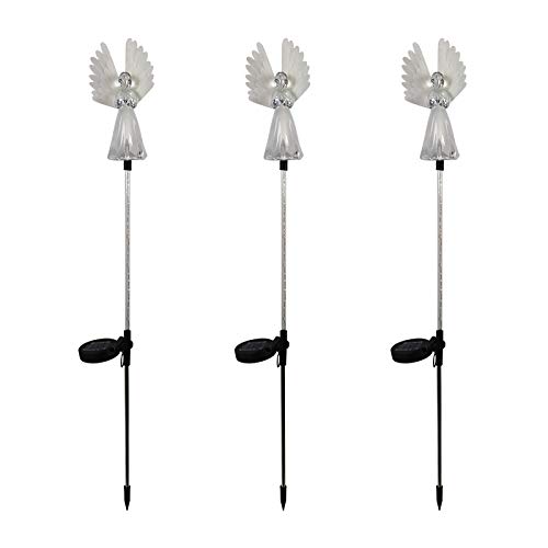 Solar Powered Angel Garden Stake with Frosted Skirt & Color Changing LED Lights - Outdoor Landscape Decor for Yard, Pathway, Patio (1 Pack) - Perfect for Garden Decor, Holiday Lighting, and Nighttime Ambiance