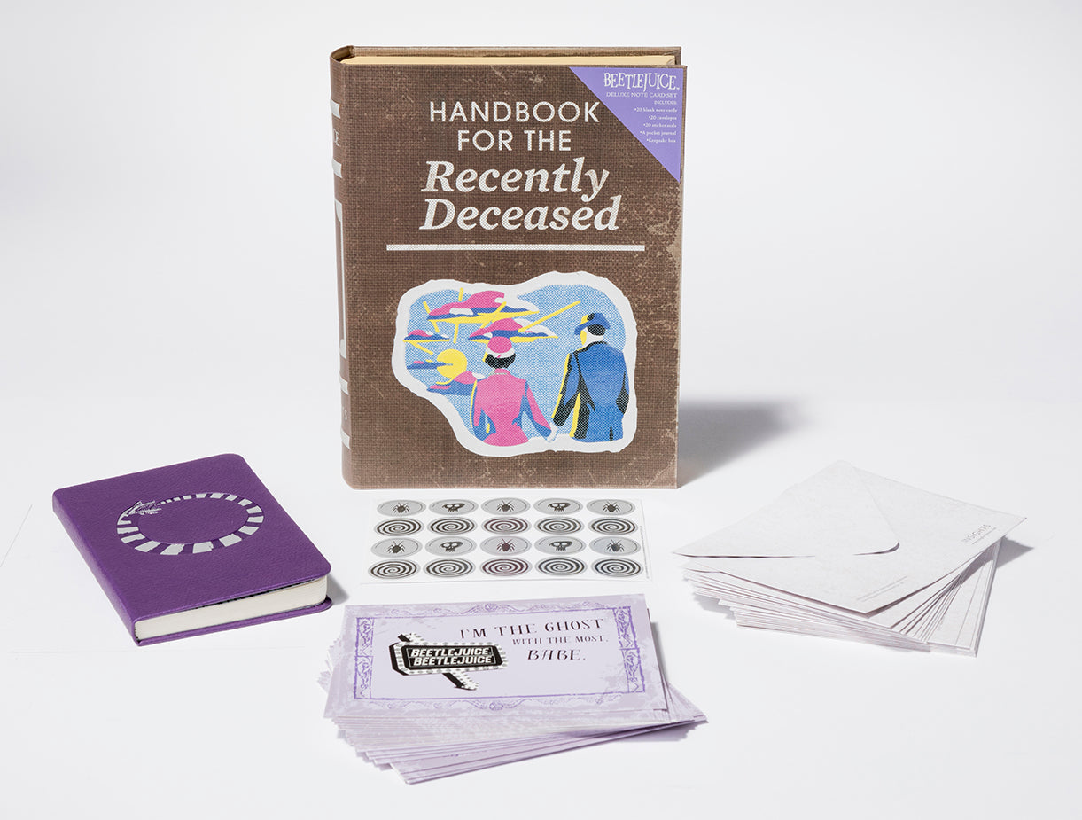 Beetlejuice: Handbook for the Recently Deceased Deluxe Note Card Set with Keepsake Book Box - Perfect for Halloween Gifts, Movie Collectibles & Gothic Stationery Lovers