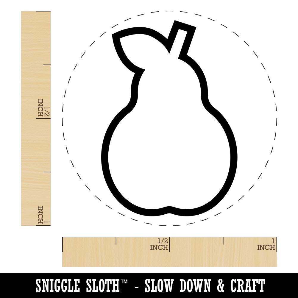 Pear Fruit Outline Rubber Stamp for DIY Crafting, Scrapbooking, Bullet Journaling - 1 Inch Medium Size - Perfect for Planner Decoration, Card Making & Gift Wrapping