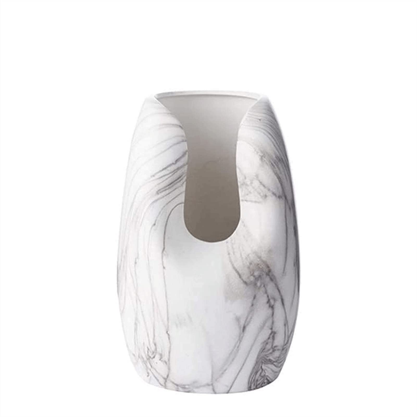 HMJZ Ceramic Vases - White Modern Geometric Flower Vases for Home Decor, Nordic Minimalist Style Decoration for Mantel, Table & Living Room | Perfect for Wedding Centerpieces, Housewarming Gifts & Interior Design
