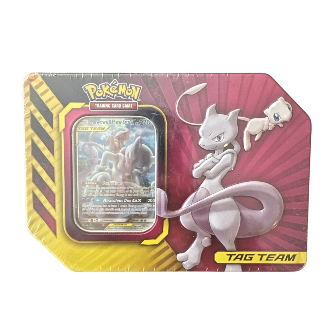 Pokemon Mewtwo & Mew GX Tag Team Tin - Collectible Trading Card Game Tin for Pokemon TCG Players | Perfect for Battles, Collections & Gifts