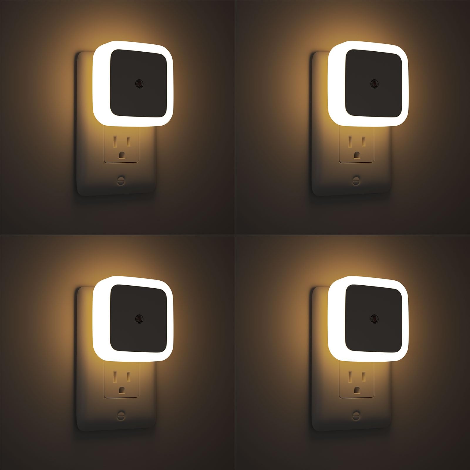 Sujeet LED Night Light Plug into Wall - 4 Pack Dusk to Dawn Nightlight for Bedroom, Bathroom, Hallway - Warm White Auto Sensor Night Lamp for Kids, Adults & Seniors - Perfect for Nighttime Safety and Comfort