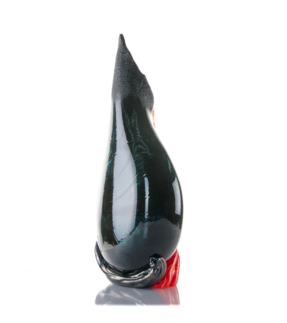 Daniel Moe Black Lava Trail 2 Glass Vessel - Modern Home Decor for Living Room, Office & Wedding Centerpieces