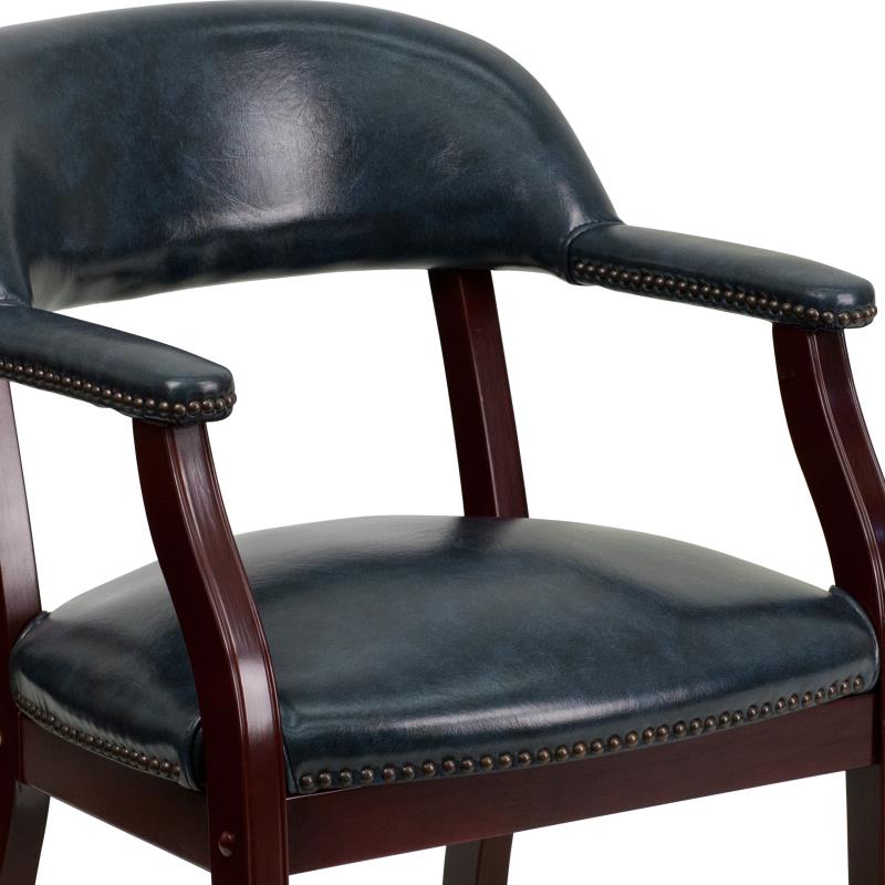 Premium Traditional Vinyl Conference Chair with Elegant Nailhead Trim - Perfect for Office Meetings, Executive Suites & Home Offices