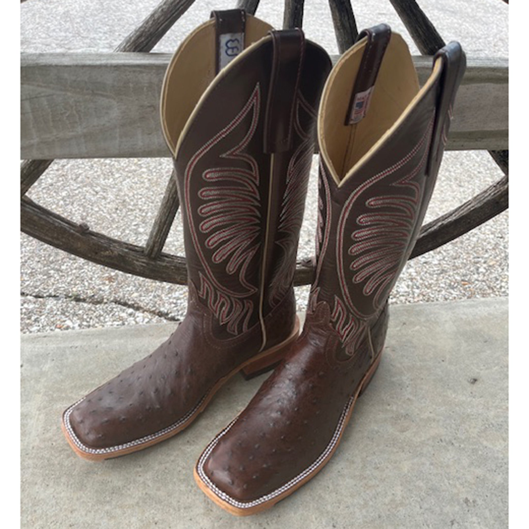 Anderson Bean Women's Tobacco Ostrich & Puma Cowboy Boots - Stylish Western Boots for Rodeo, Country Dancing & Everyday Wear