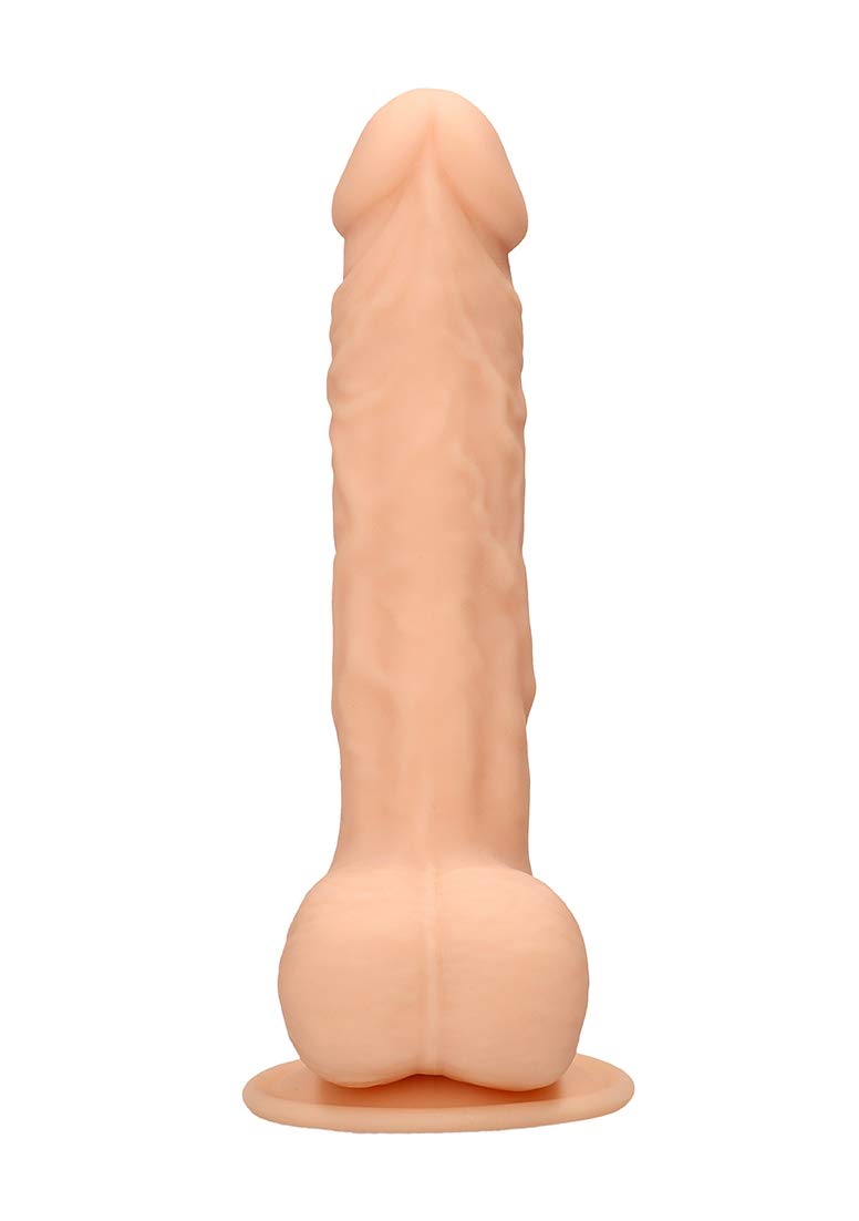 RealRock by Shots America - 9.5 Inch Realistic Silicone Dildo with Testicles - Soft Skin Feel - Body-Safe Adult Toy for Couples & Solo Play - Perfect for BDSM, Roleplay & Spicing Up Your Sex Life