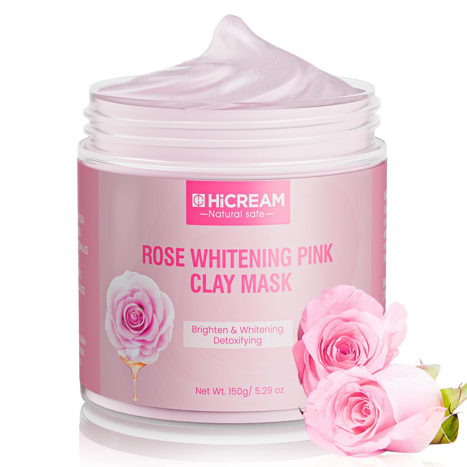Dead Sea Mud Mask & Rose Clay Facial Mask - Deep Cleansing & Detoxifying for Acne, Blackheads & Oily Skin - Spa Quality Skincare for Glowing Complexion at Home
