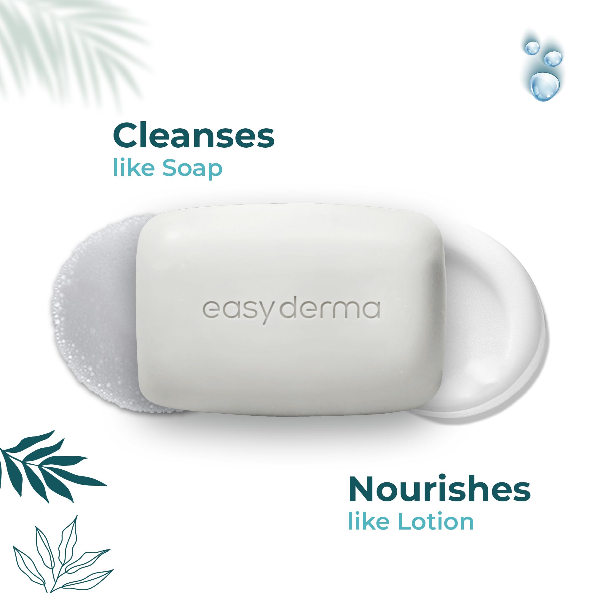Easyderma Moisturizing Bath Soap for Dry & Rough Skin - Pack of 2 | pH 5.5 Balanced with Shea Butter & Vitamin E | Hydrating Body Cleanser Bar for Men & Women | Perfect for Sensitive Skin Care & Daily Shower Use
