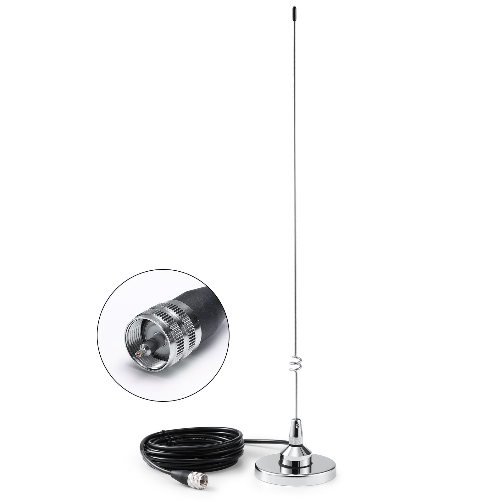 Radioddity RA UV712 VHF/UHF Dual Band Antenna Kit with PL-259 Connector & Magnetic Mount - 15ft Cable for Ham Radio, Emergency Communication, and Off-Road Adventures