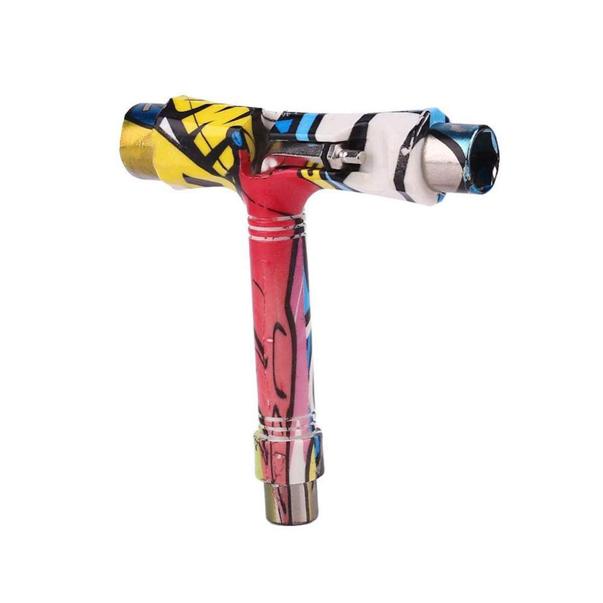 All-in-One Skateboard Tool Kit - T-Shaped Multi-Tool with L Key & 3 Sockets for Longboard, Roller Skate Maintenance & Repair | Portable Skate Tool for On-the-Go Adjustments | Perfect for Skate Parks, Street Skating & DIY Tuning