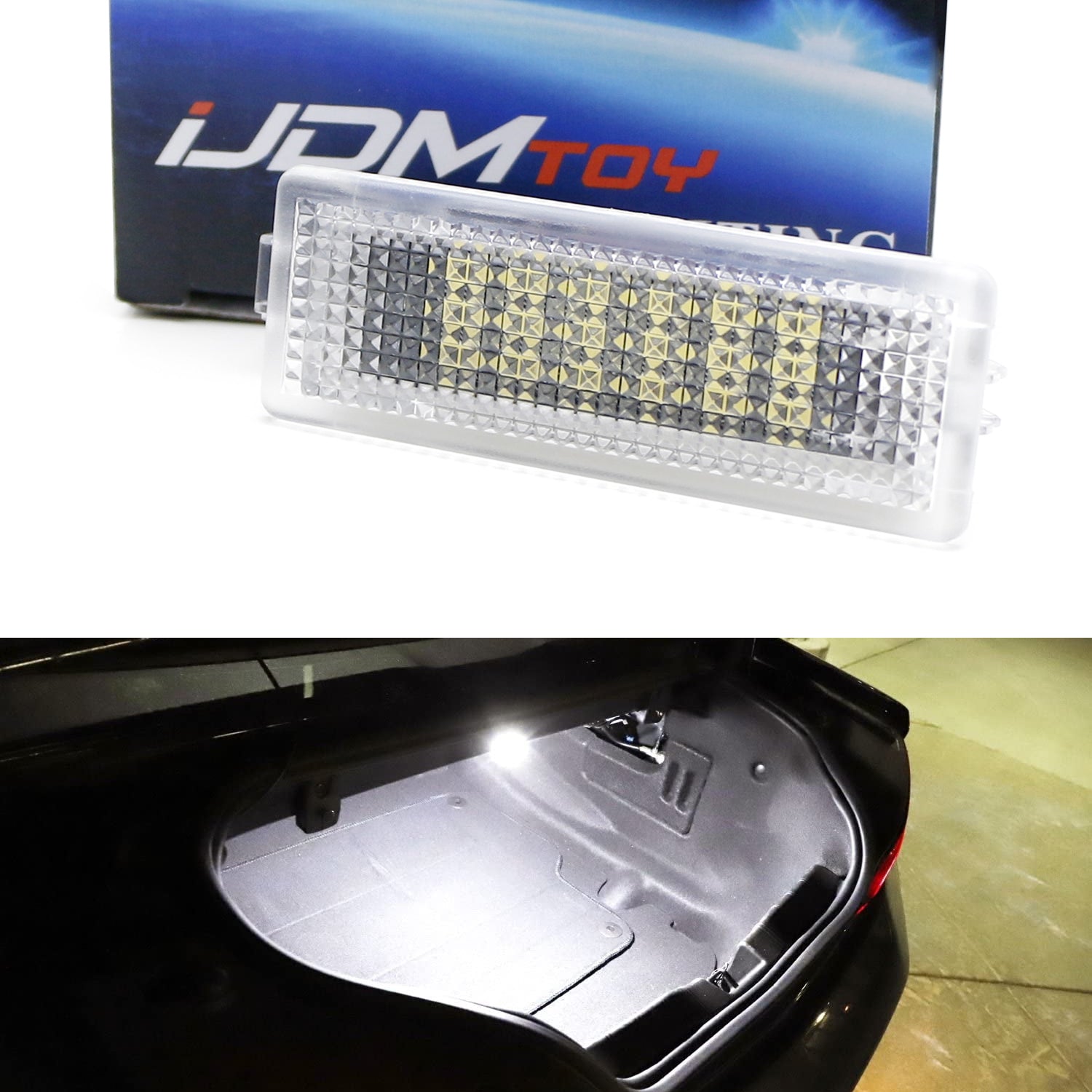 2W White Full LED Trunk Cargo Area Light for Ford Mustang Fusion Escape Focus - Interior Car Lighting Upgrade for Night Visibility & Organization
