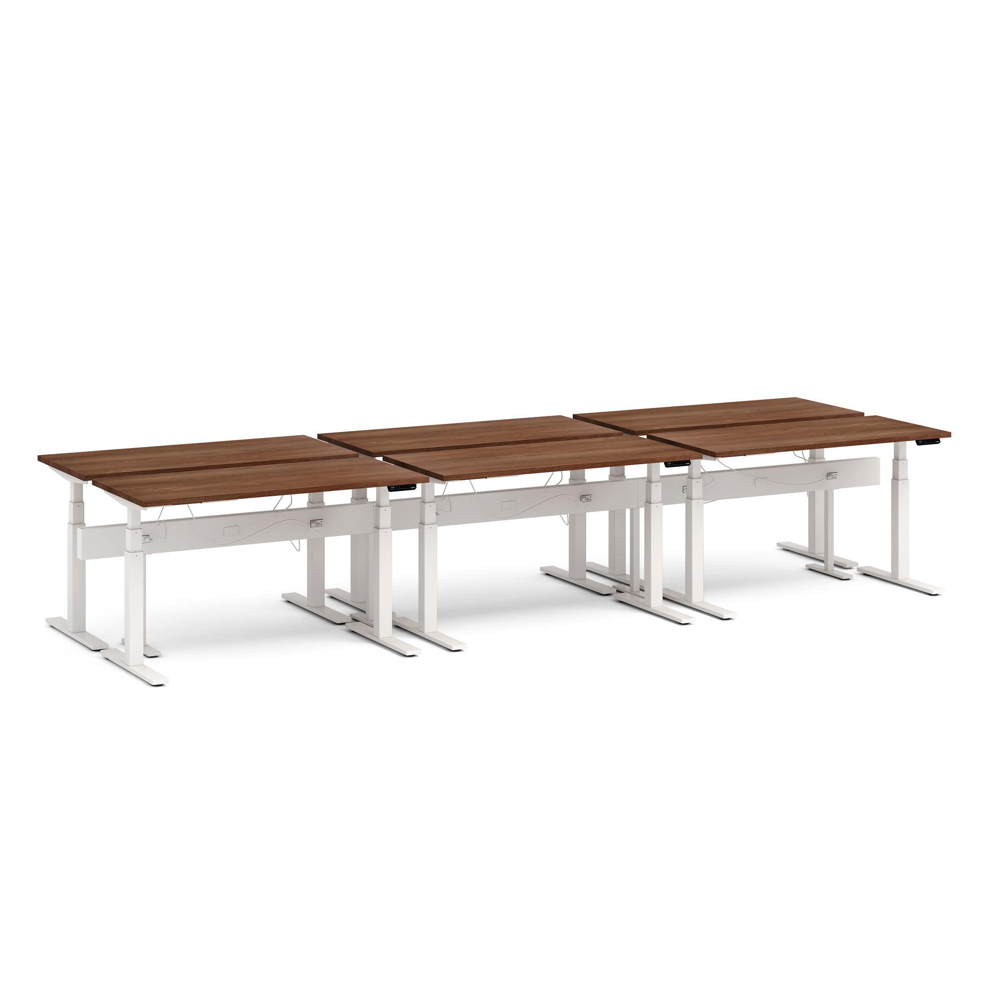L-Shaped Office Desk for 6 People with Built-in Power Outlets - Perfect for Conference Rooms, Coworking Spaces & Home Offices