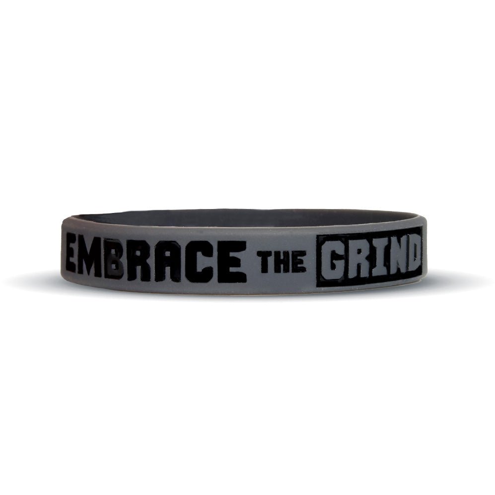 EMBRACE THE GRIND Wristband - Motivational Workout & Gym Wristband for Fitness Enthusiasts - Perfect for Weightlifting, CrossFit & Training Sessions