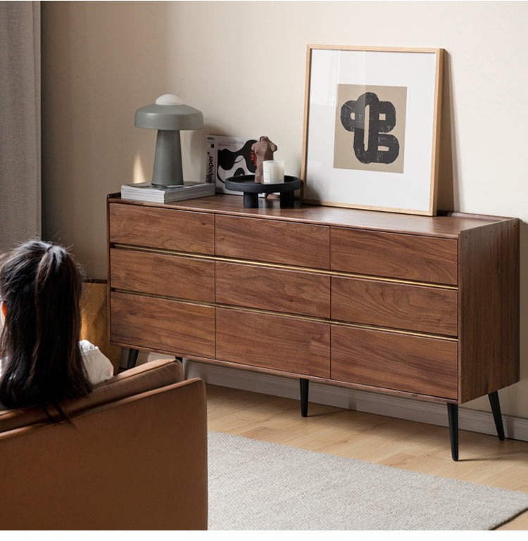 Premium Black Walnut Solid Wood Cabinet - Handcrafted Storage Organizer for Kitchen, Bathroom & Living Room | Rustic Home Decor & Space Saving Solution