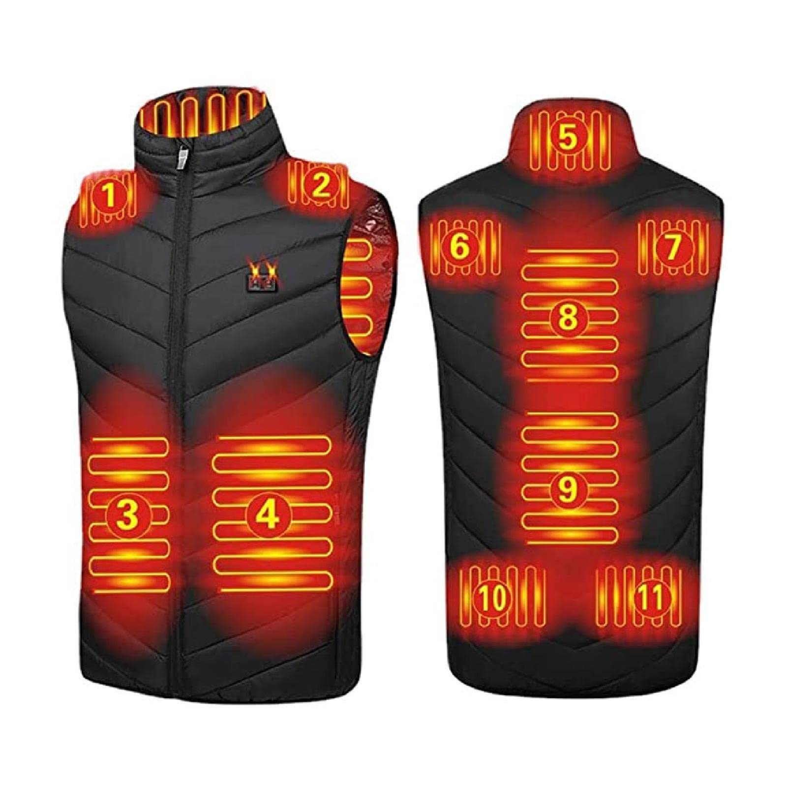 ZHI PENG Men's Electric Heated Vest Jacket - USB Rechargeable Battery Heating Winter Coat for Skiing, Fishing, Camping & Outdoor Activities | Cold Weather Gear for Work & Travel