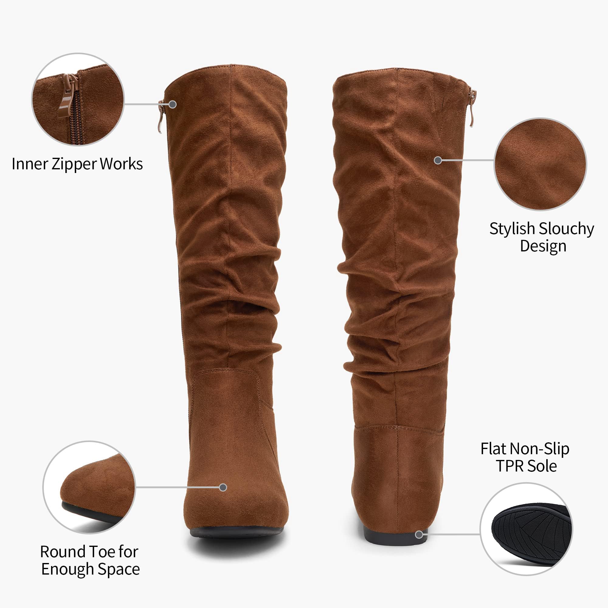 Jeossy Women's 941 Knee High Slouch Boots - Flat Pull On Tall Boots for Fall & Winter | Comfortable Casual & Dressy Booties for Outfits, Office & Night Out