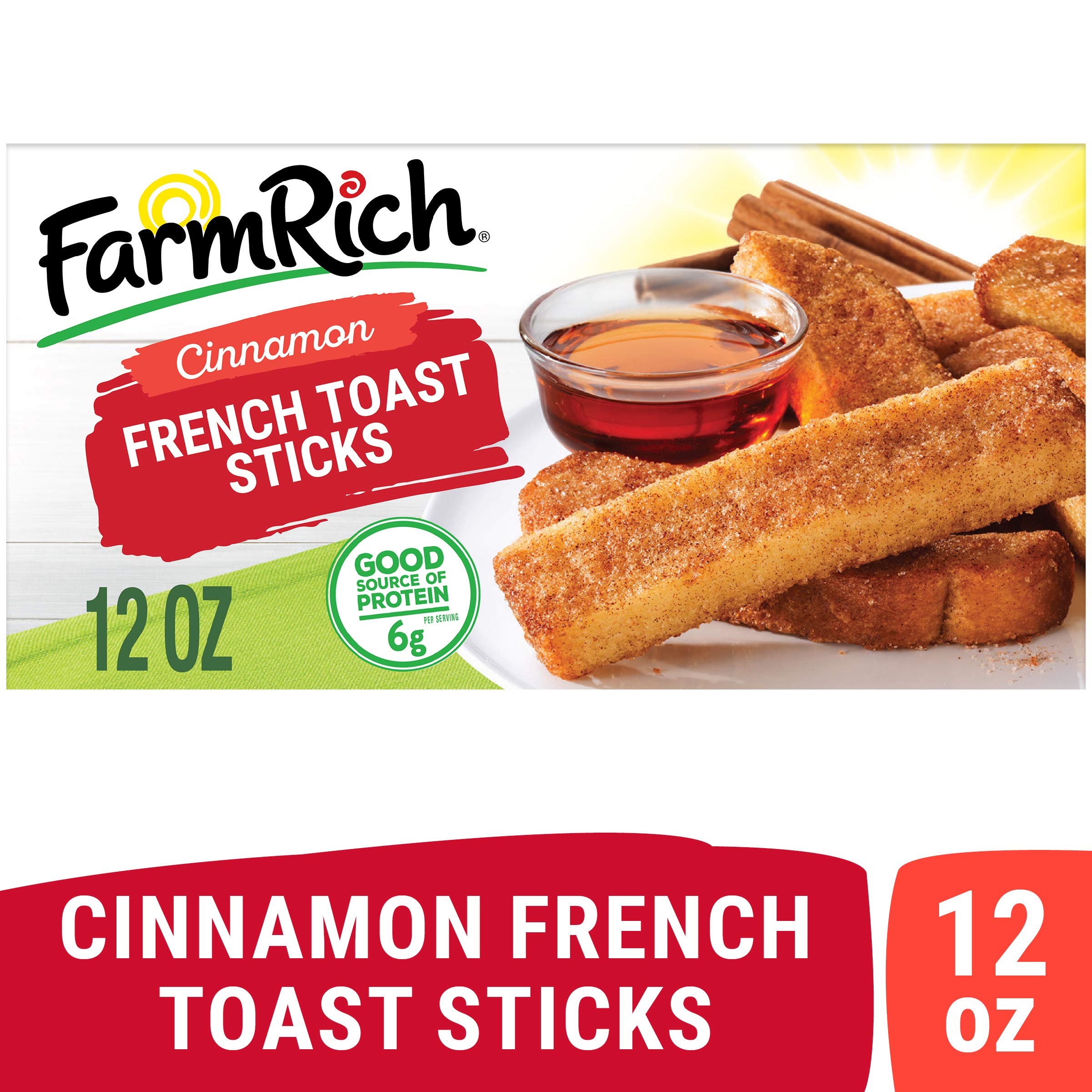 Farm Rich Cinnamon French Toast Sticks - 12 oz, Frozen Breakfast Sticks with Cinnamon Sugar Topping | Quick & Easy Morning Meal, Kids Breakfast, School Snacks, After-School Treats