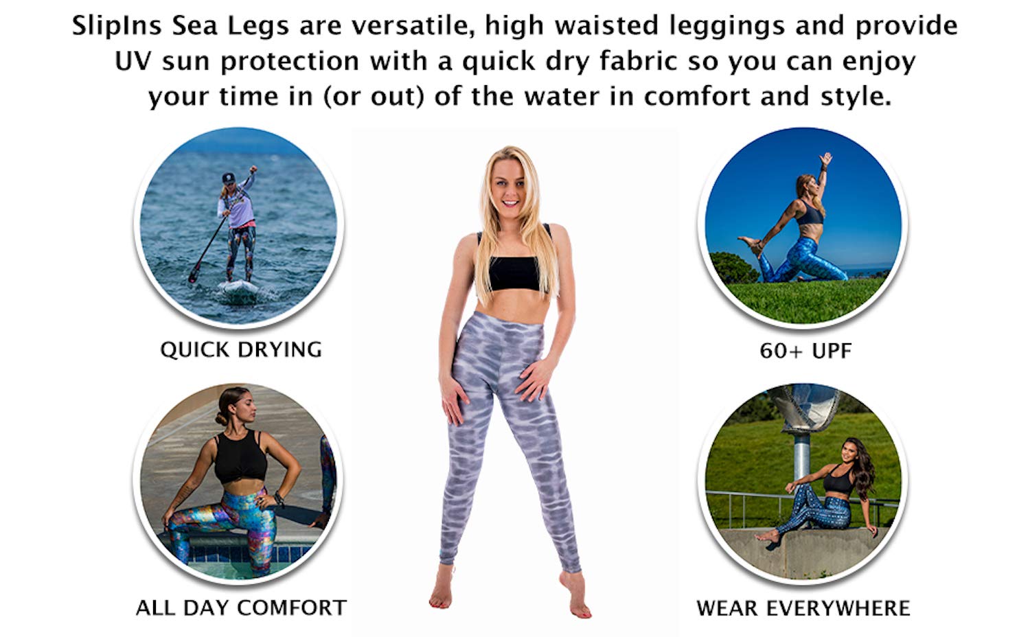 Sea Legs UPF 60+ Sun Protective Leggings for Women - Quick Dry Yoga Pants for Surfing, Swimming, Diving & Water Sports | Perfect for Beach, Pool & Outdoor Activities