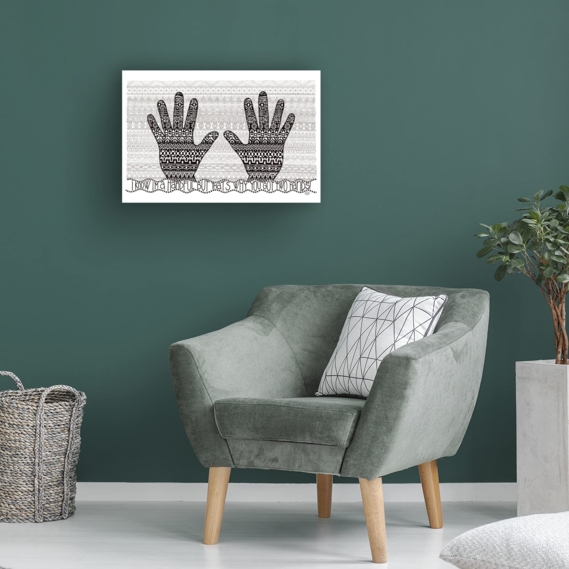 Trademark Fine Art 'Handful' by Siobhan - 12x19 Inches Stretched Canvas Wall Art - Modern Home Decor for Living Room, Bedroom & Office