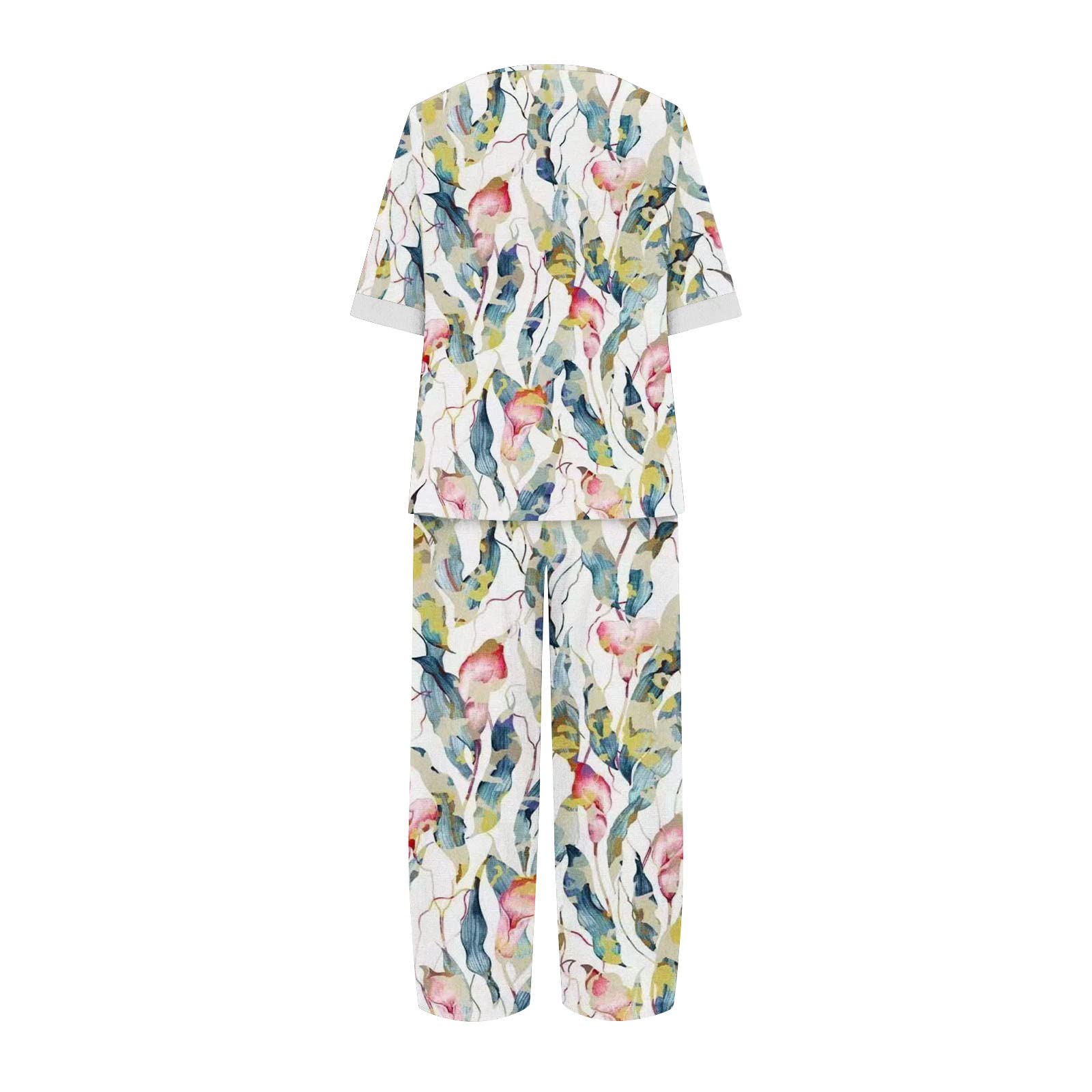 Oelaio Women's 2-Piece Lounge Set - Casual Cotton Pajama & Pants Matching Outfit for Fall | Plus Size Comfort Wear for Home, Sleep & Relaxation