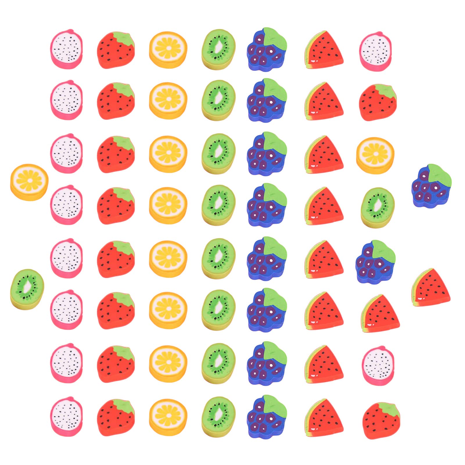60-Piece Assorted Cute Fruit-Shaped Erasers - Mini Pencil Erasers for Kids, School Supplies, Party Favors, Student Prizes & Gift Fillers - Perfect for Classroom Rewards, Birthday Goodie Bags & Office Fun