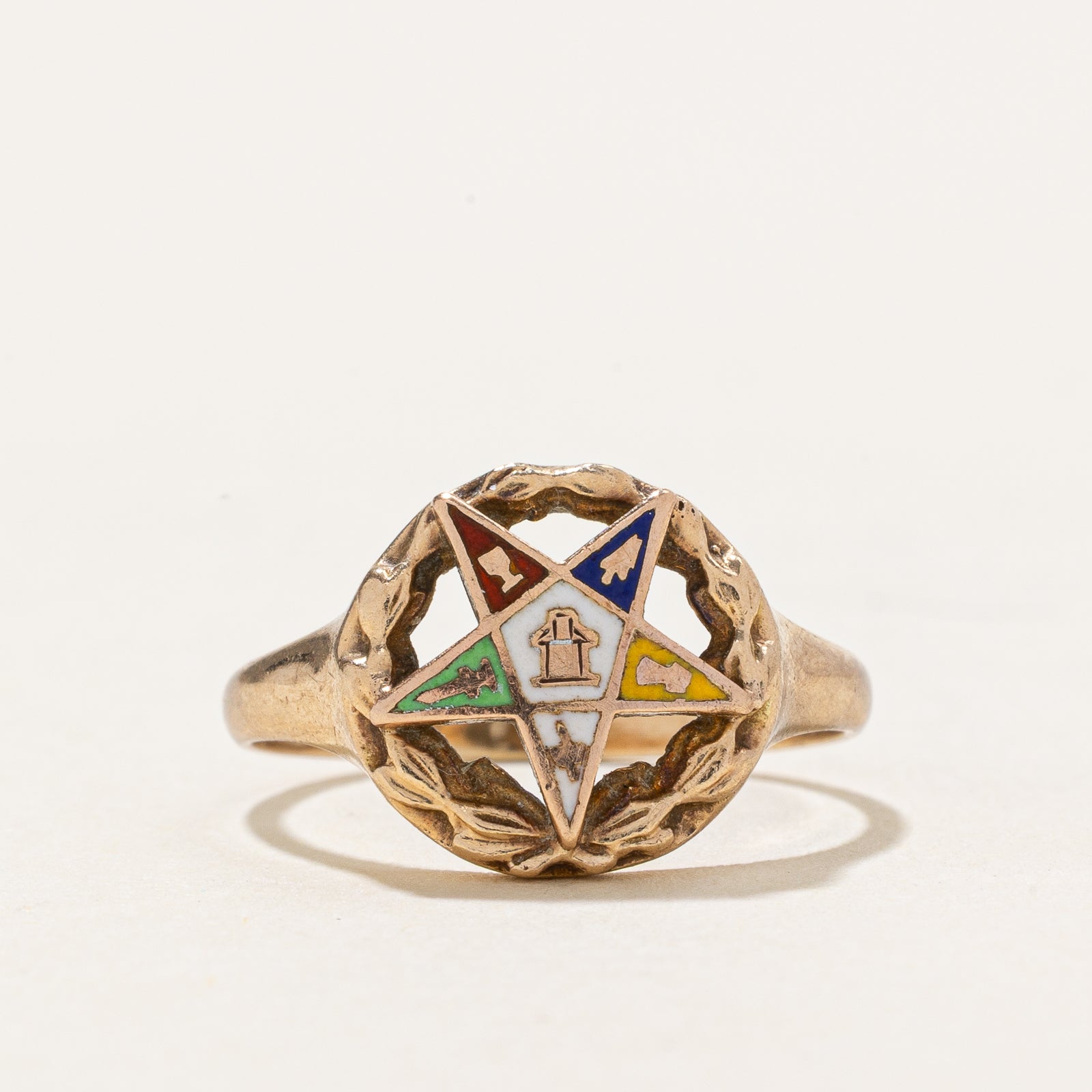 10K Yellow Gold Order of the Eastern Star Ring - Size 4 | Masonic Jewelry for Women, Perfect for Fraternal Events & Special Occasions