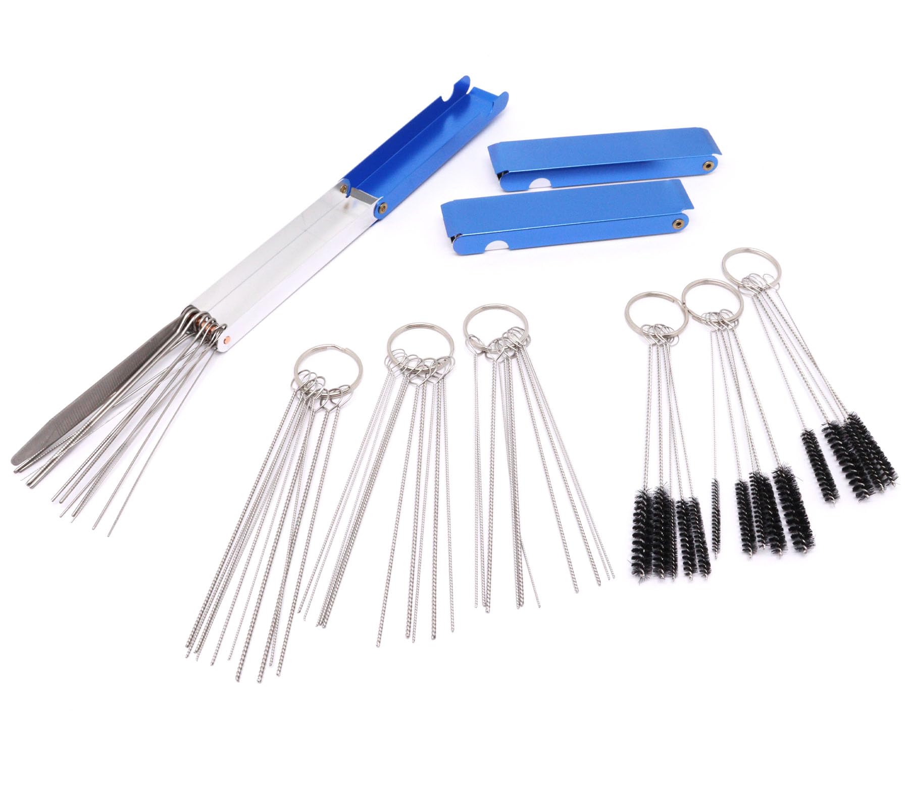 **Carburetor Cleaning Kit - 4-Piece Torch Tip Cleaner Set with 39 Stainless Steel Wires, 15 Nylon Brushes & 30 Needles - Welding Tip Cleaner for Motorcycle, ATV & Spray Guns - Perfect for DIY Auto Repair & Maintenance**